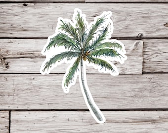 Palm Tree Sticker, Palm Sticker, Tree Sticker, Plant Sticker, Beach Sticker, Waterproof Sticker, Watercolor Sticker