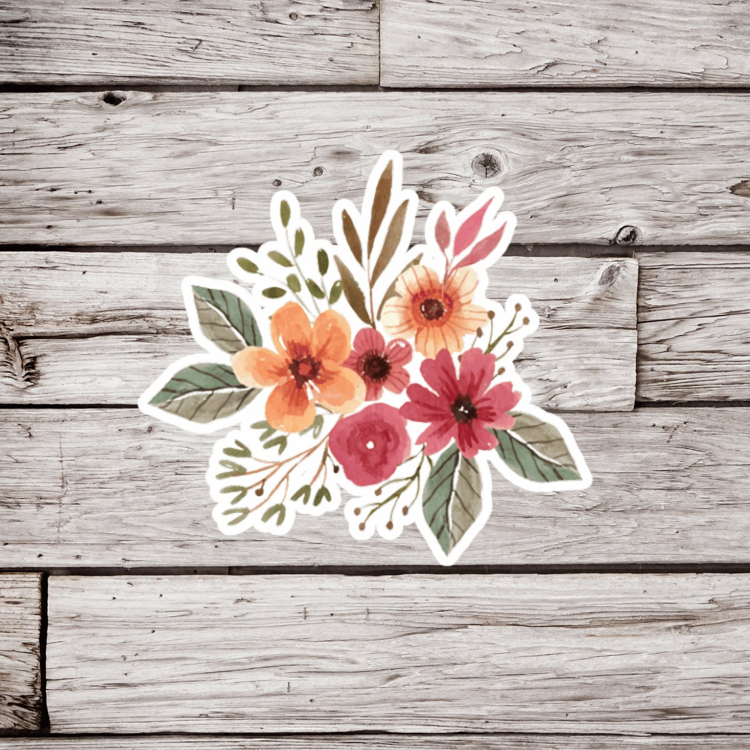 Flower Sticker, Watercolor Flower Sticker, Floral Sticker, Plant ...