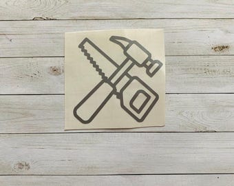 thumbnail image 2 of Building Life Carpentry Vinyl Decal Sticker - Construction Saw Hammer Tool - Oracal 2 of 5