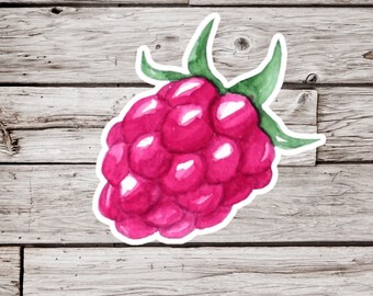 Raspberry Sticker or Magnet, Raspberry Sticker, Raspberry Magnet, Waterproof Sticker,Berry Sticker, Fruit Sticker, Berry Magnet