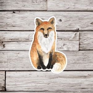 Fox Sticker, Red Fox Sticker, Animal Sticker, Waterproof Sticker, Watercolor Fox Sticker, Nature Sticker, Wildlife Sticker