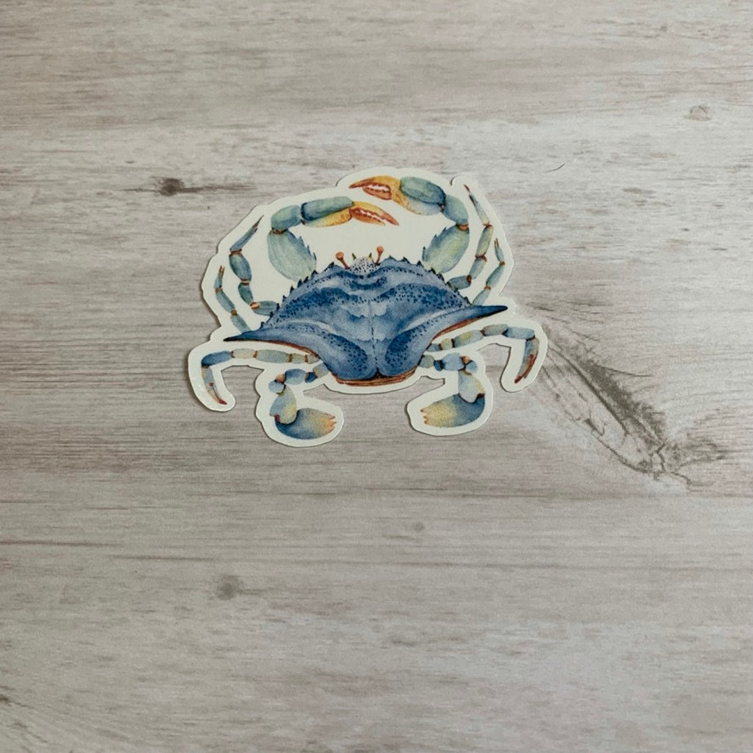 Blue Crab Sticker or Crab Crustacean Sticker, Ocean