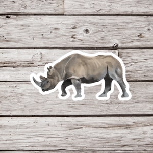 Rhino Sticker, Rhinoceros Sticker, Animal Sticker, Safari Sticker, Waterproof Sticker, Wildlife Sticker, Nature Sticker