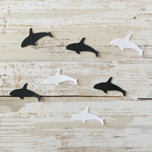 Orca Whale Confetti | Orca Cut Out | Killer Whale Confetti | Whale Confetti | Whale Cut Out | Whale Decoration | Ocean Confetti | Favors