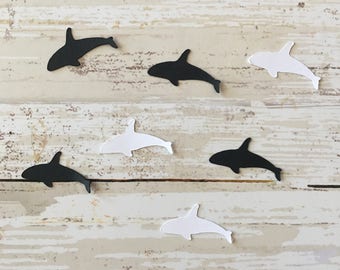 Orca Whale Confetti | Orca Cut Out | Killer Whale Confetti | Whale Confetti | Whale Cut Out | Whale Decoration | Ocean Confetti | Favors