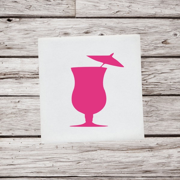 Custom Cocktail Decal | Tropical Cocktail Decal | Cocktail Sticker | Tropical Decal | Summer Decal | Beach Sticker | Drinks Decal