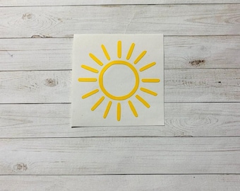 Sun Decal | Sun Vinyl Decal | Sun Sticker | Weather Decal | Outer Space Decal | Outer Space Sticker | Beach Decal | Summer Decal | Car Decal
