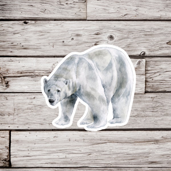 Polar Bear Sticker or Magnet, Polar Bear Sticker, Bear Sticker, Bear Magnet, Animal Sticker, Waterproof Sticker, Polar Bear Magnet