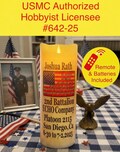 Ships fast from Ohio 9”x3 Personalized USMC Crucible Candle with Name and details, Flameless Candle includes the batteries & remote