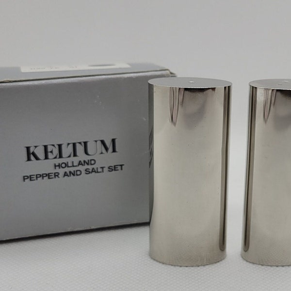 Postmodern KELTUM Silver- Plated Salt & Pepper Shakers, Holland, NIB