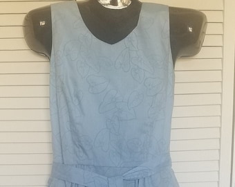 Vintage Resort Ware Blue Print Wrap Dress The Spanish Main, St. Croix, Excellent, Small