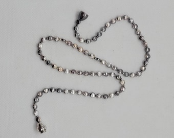 MONET Silver Plated Beaded Necklace, Magnetic Clasp, 16"