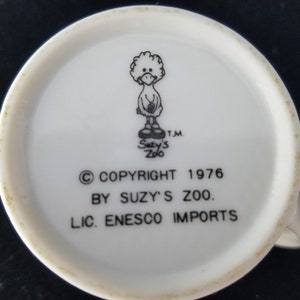 Suzy's Zoo Vintage Bunny Rabbit Child's Mug Cup, Suzy Spafford, 1976 image 5