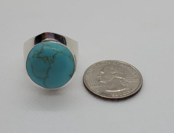 Handmade Statement Sterling Silver and Turquoise … - image 7