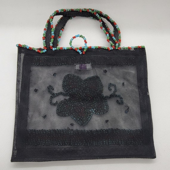 Chista Vintage Beaded Mesh Handbag with Change Pu… - image 7