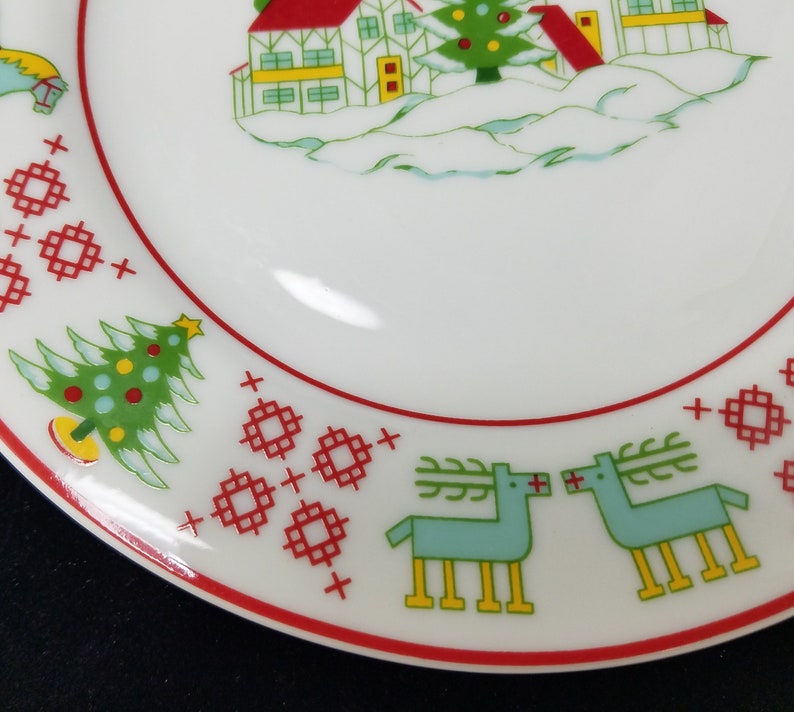 Rare Georges Briard Vintage Christmas Sampler 7.5" Plates, Appetizer/Dessert Plates Multiples Available bild 2