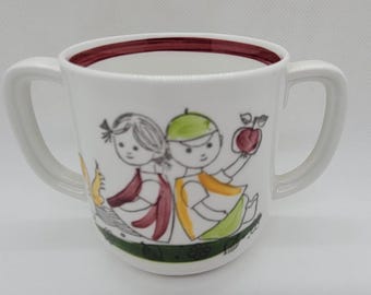 Vintage Rorstrand "Appel Pappel" Child's Double Handled Mug, Sweden
