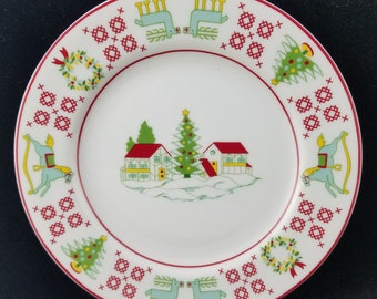 Rare Georges Briard Vintage Christmas Sampler 7.5" Plates, Appetizer/Dessert Plates Multiples Available