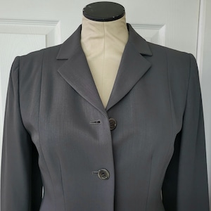 Armani Exchange Fitted Long Blazer, Dark Gray, Size, Hong Kong, Vintage