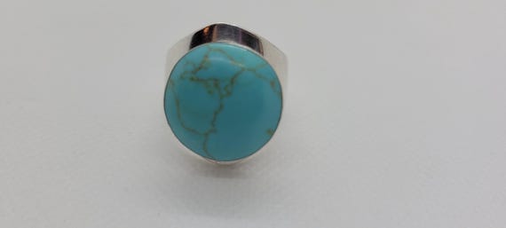 Handmade Statement Sterling Silver and Turquoise … - image 4