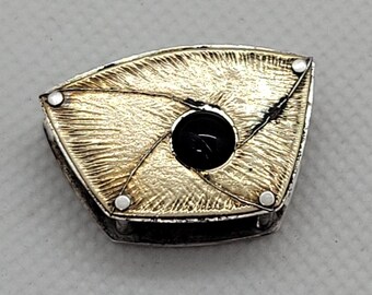 Modernist JOSEPH DOWNS Silver and Gold Pendent, Signed, 1988