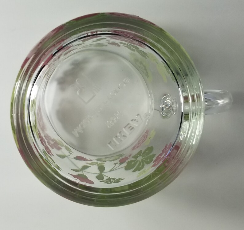 Vintage Ikea Glass Floral Mug Made In France Etsy