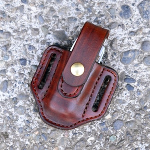 Leatherman Sheath for Wave or Charge Multitool Vertical Carry Snap Cover L James Thieman Leathercraft Handmade Heirloom Quality Leathergoods