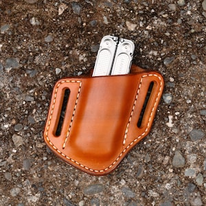 Leatherman Free P2 Sheath Open Top L James Thieman Leathercraft Handmade Heirloom Quality Leathergoods