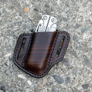 Leatherman Wave/Charge Sheath Open Top L James Thieman Leathercraft Handmade Heirloom Quality Leathergoods