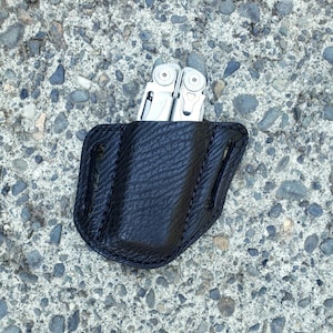 Leatherman Surge Multitool Sheath Sharkskin Open Top L James Thieman Leathercraft Handmade Heirloom Quality Leathergoods