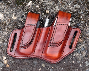 Leatherman Case for Surge, Bits Set and Extension with covered snaps for Every Day Carry L James Thieman  Heirloom Quality Leathergoods