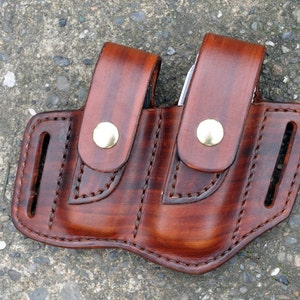Leatherman Sheath for Surge Multitool + Extra Bits Sheath Snap Cover L James Thieman Leathercraft Handmade Heirloom Quality Leathergoods