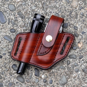 Leatherman Wave/Charge Multitool + AA Mini Maglite L James Thieman Leathercraft Handmade Heirloom Quality Leathergoods