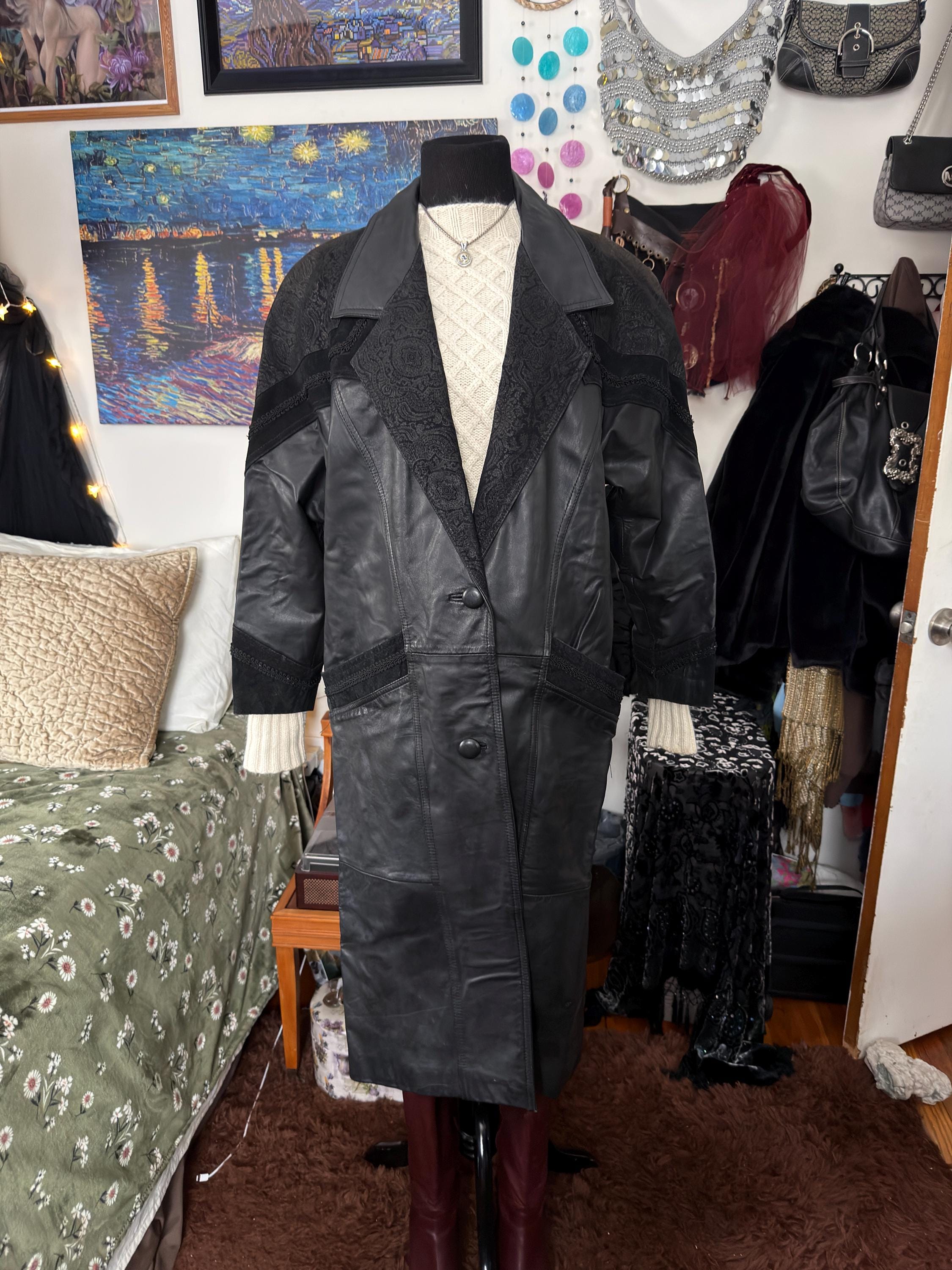 Power Shoulder Leather Jacket - Etsy