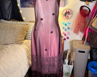 Vintage Sue Wong Nocturne Gown | Ombré Beaded Fringe, Size 6