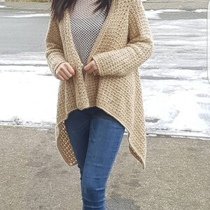 V-Stitch Seamless Drape Front Cardigan Pattern image 2