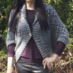 Airy Blocks Ribbed Crochet Shrug Pattern