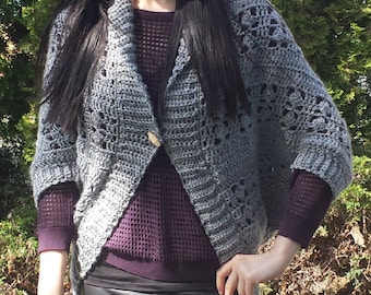 Airy Blocks Ribbed Crochet Shrug Pattern