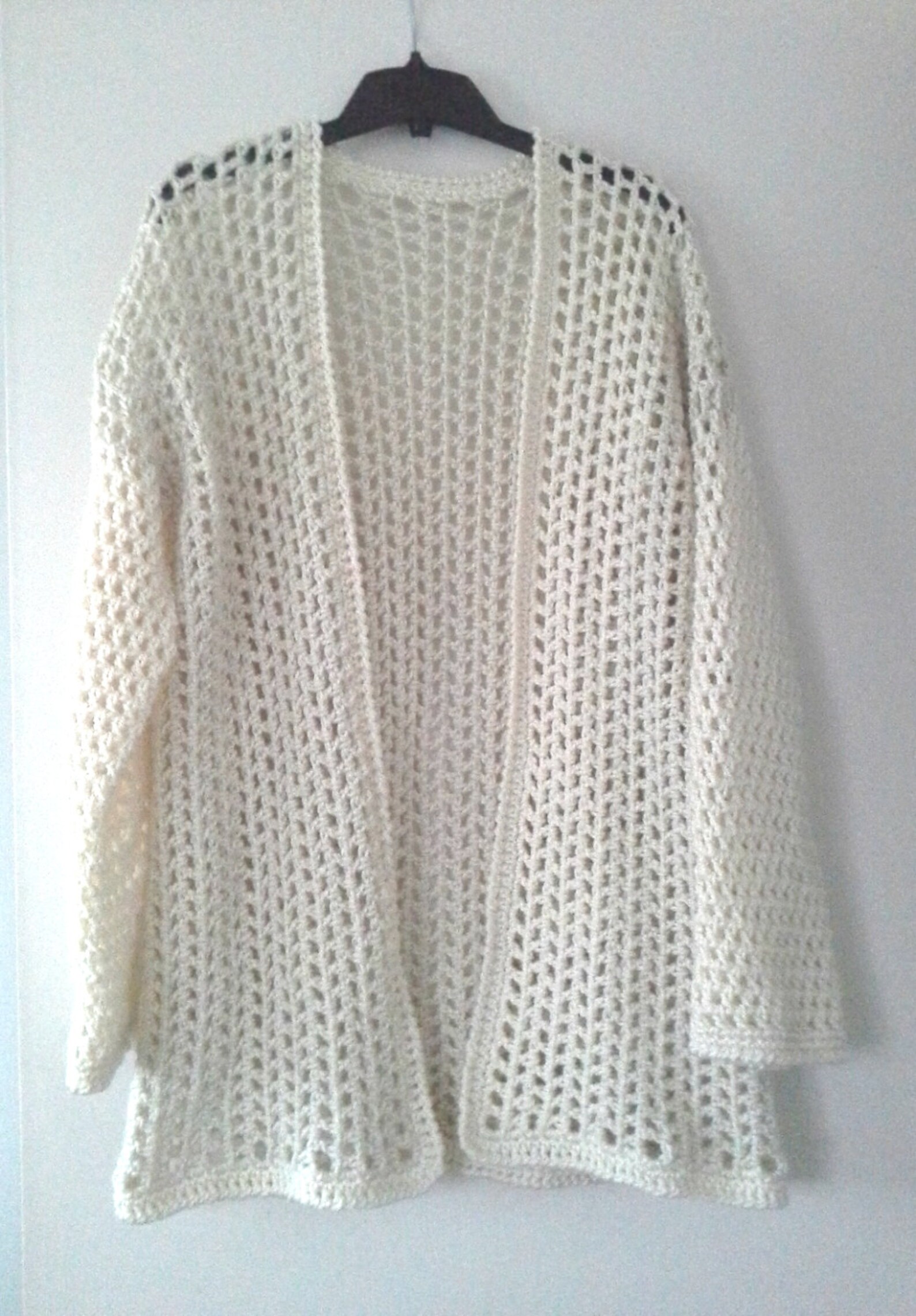 So Cute Filet Mesh Crochet Cardigan Pattern Etsy