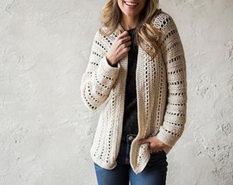 Sporty One-Piece Crochet Cardigan Pattern