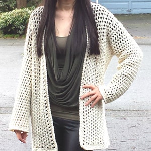 So Cute Filet Mesh Crochet Cardigan Pattern image 1