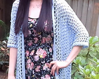 Honeycomb Mesh Crochet Summer Cardigan Pattern