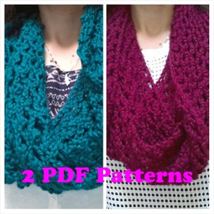 Spetsdiamantmaskiga oändliga halsdukar 2 mönster i 1