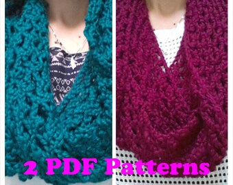 Lace Diamond Mesh Infinity Scarves  2 Patterns in 1