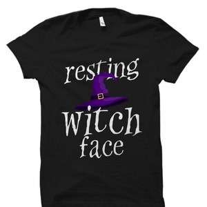 ハロウィーン用の面白い魔女シャツ、魔女のハロウィーンシャツ、魔女愛好家へのギフトシャツ、ハロウィーンファンへのギフト、休息中の魔女の顔シャツ #OS1932