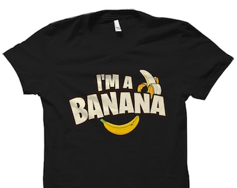May include: Black t-shirt with a white graphic that says "I'm a Banana" with a yellow banana illustration.