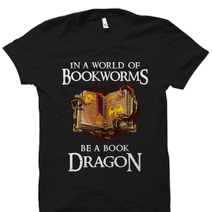 Book Dragon Shirt. Book Dragon Gift. Book Lover Shirt. Bookworms Gift. Book Shirt. Book Lover Gift. Reader Shirt. Reader Gift. Book #OS3403