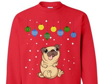 Ugly Christmas Sweater For Women and Men Pug Christmas Sweater Pug Sweater for Pug Lover Sweater Pug Gift Pug Christmas Party #OS178