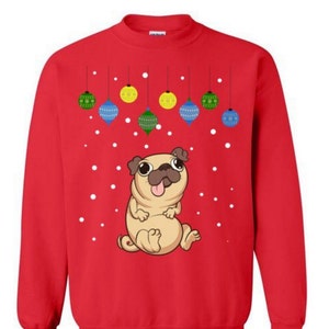 Ugly Christmas Sweater For Women and Men Pug Christmas Sweater Pug Sweater for Pug Lover Sweater Pug Gift Pug Christmas Party #OS178
