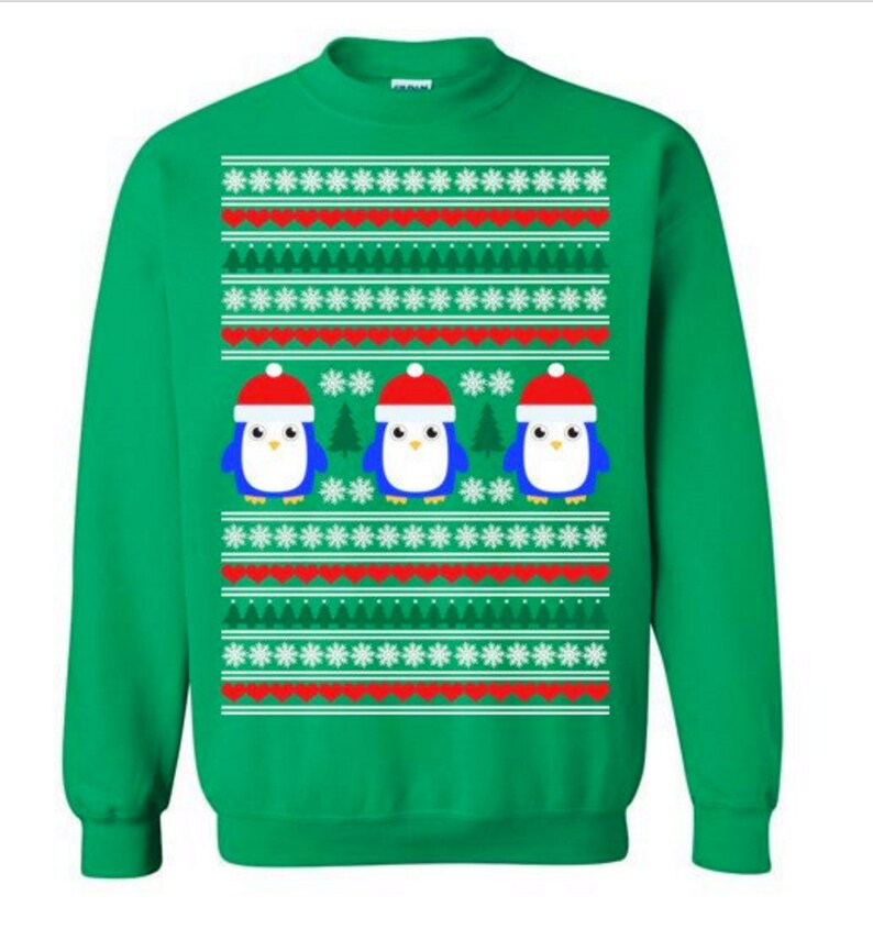 Cute Penguin Sweater Funny Ugly Christmas Sweater Ugly | Etsy